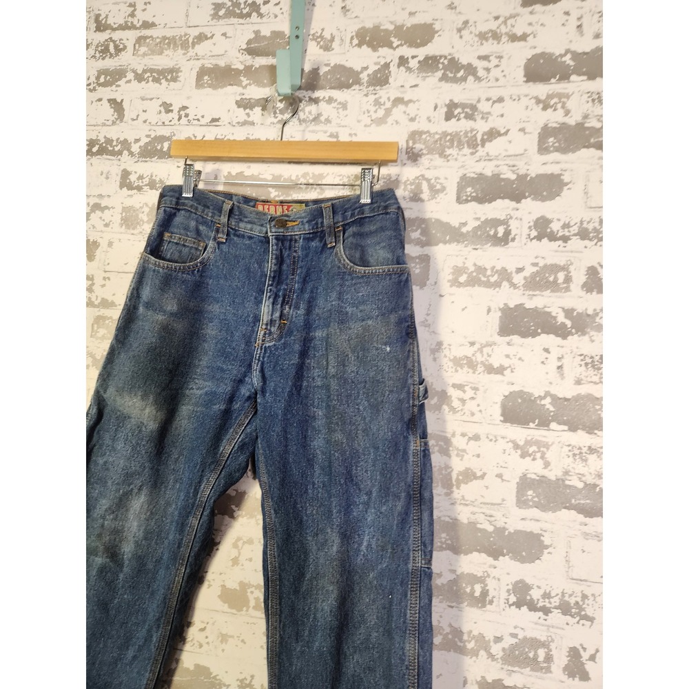 BERNE Mens Carpenter Jeans Size 30x30 Blue Denim Red Flannel Lined Workwear Pant - Picture 5 of 16